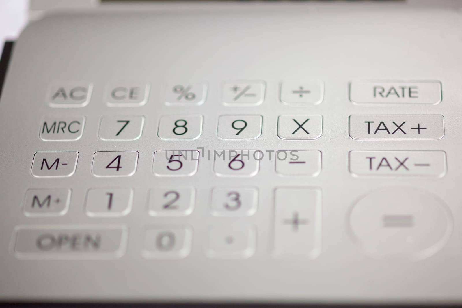 Metal calculator pad with numbers