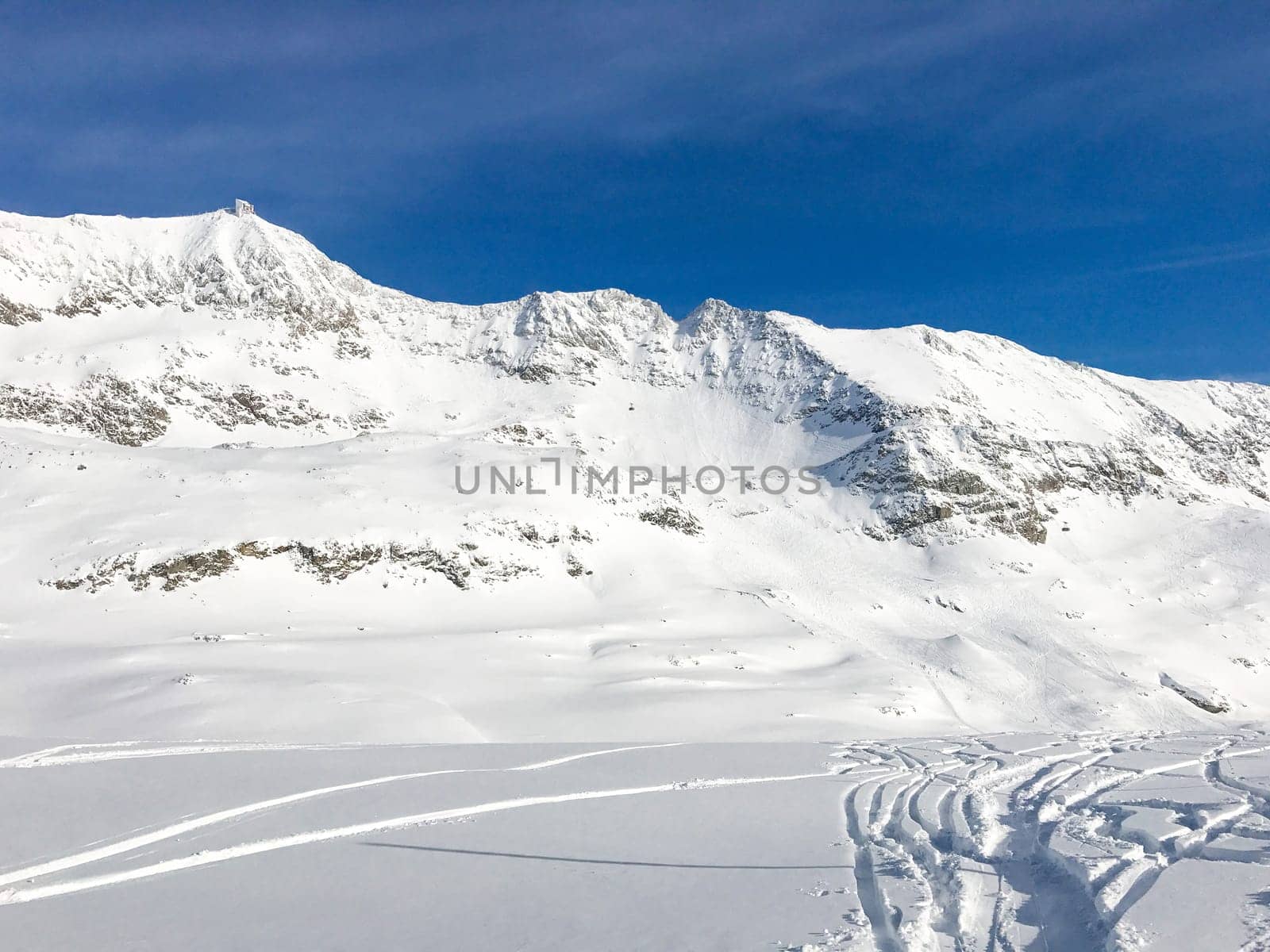 The Alpe d Huez ski domain in the French Alps