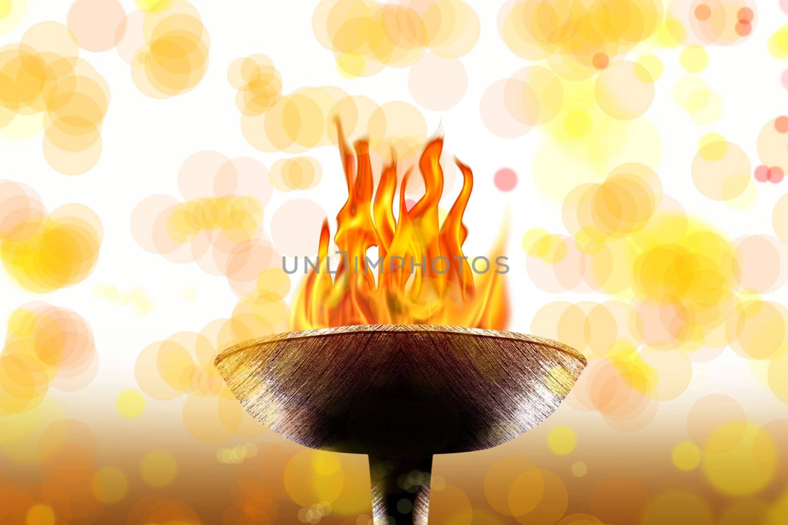 close up shot of burning flaming torch.