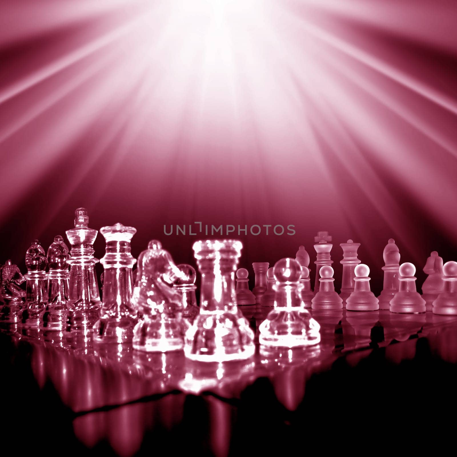 conceptual image of glass chess board.