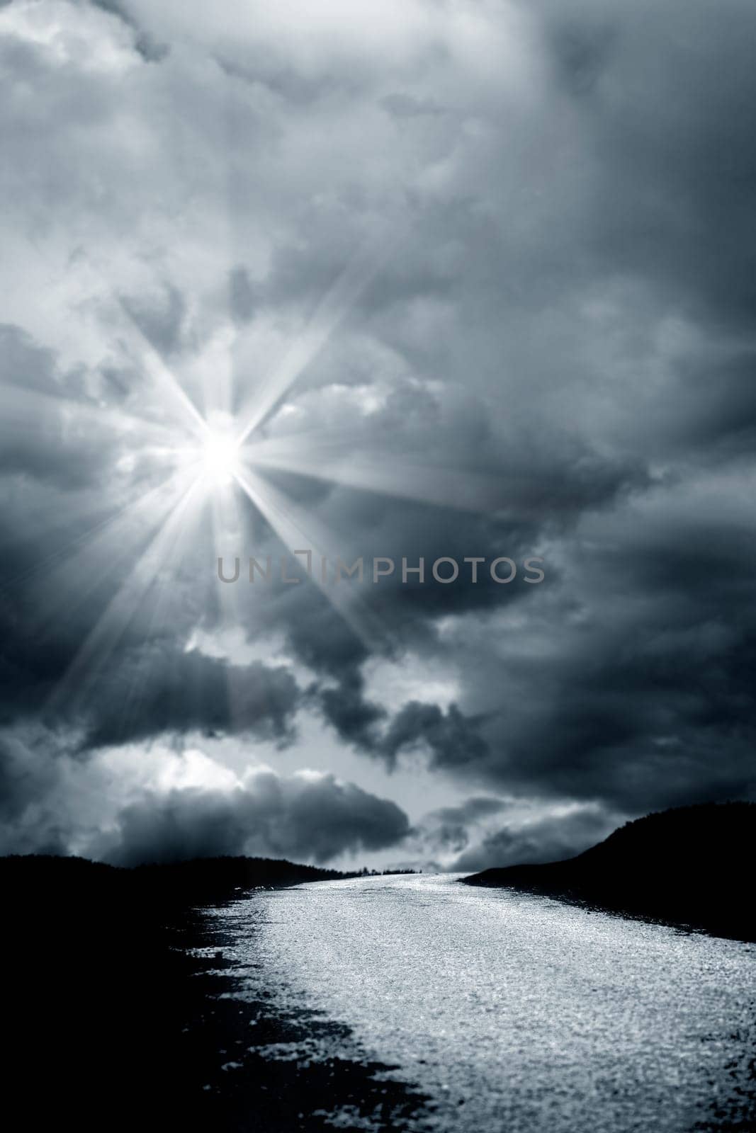 an image of road and cloudy sky