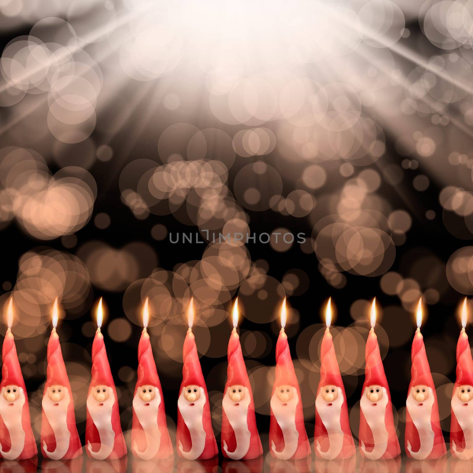 an image of Santa Clause candles in Christmas time