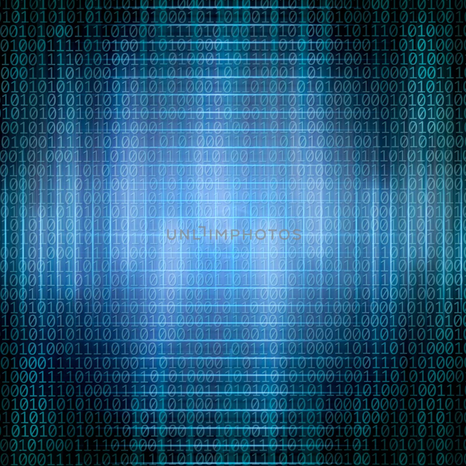 conceptual background image of binary code and abstract lights of technology