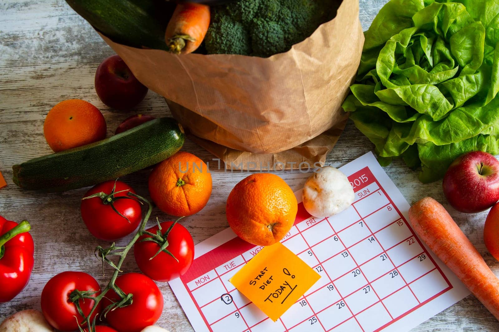 Start diet today eating healthy food.