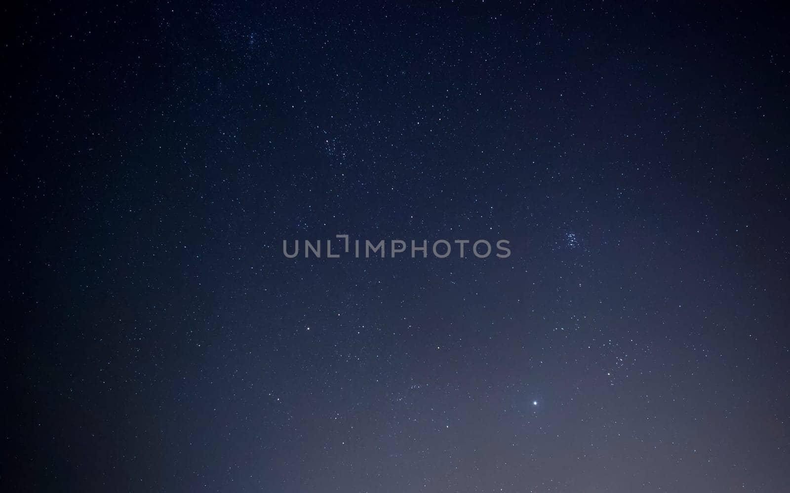 Widefield astrophotographic image showing Jupiter as well as the Pleaides cluster