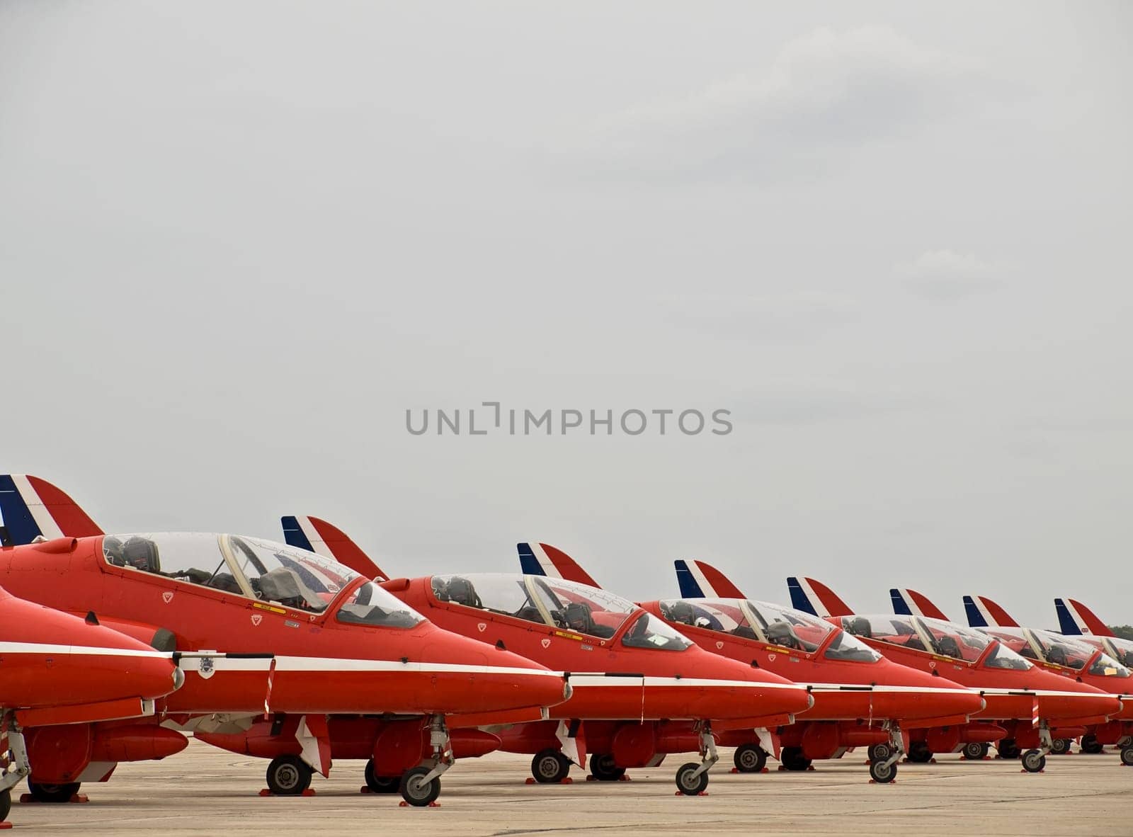 MALTA - SEPTEMBER 30 2008 - Malta International Airshow - RAF Red Arrows Aerobatic Team Harriers on display