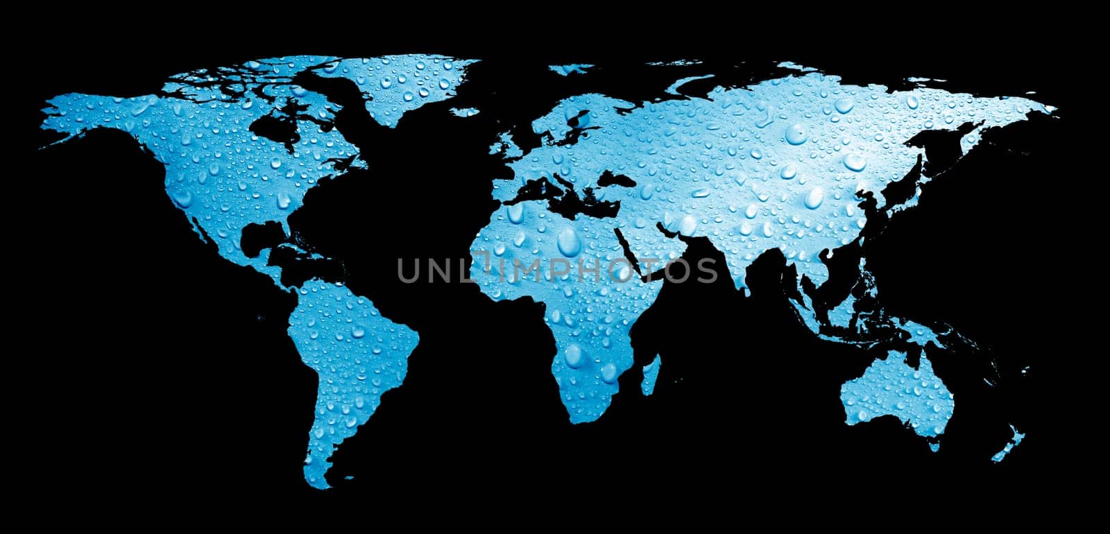an image of worldmap and water drops