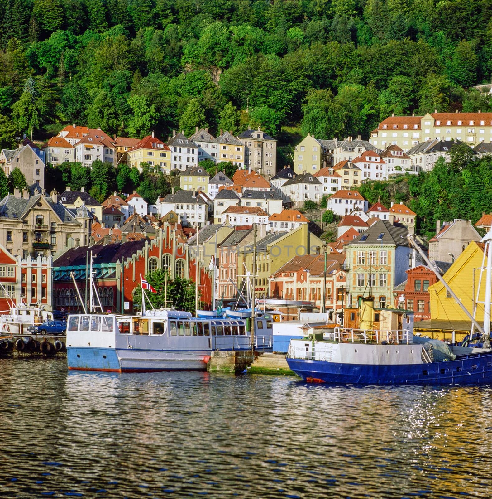 Bergen with harbor in Norway