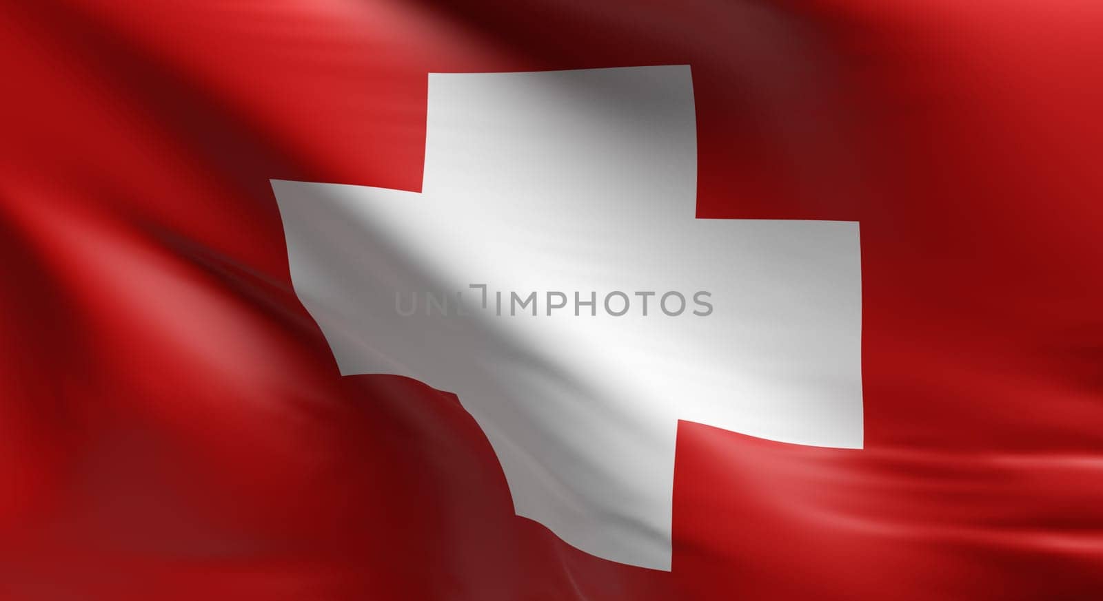 Flag of Switzerland using as background, 3d rendering