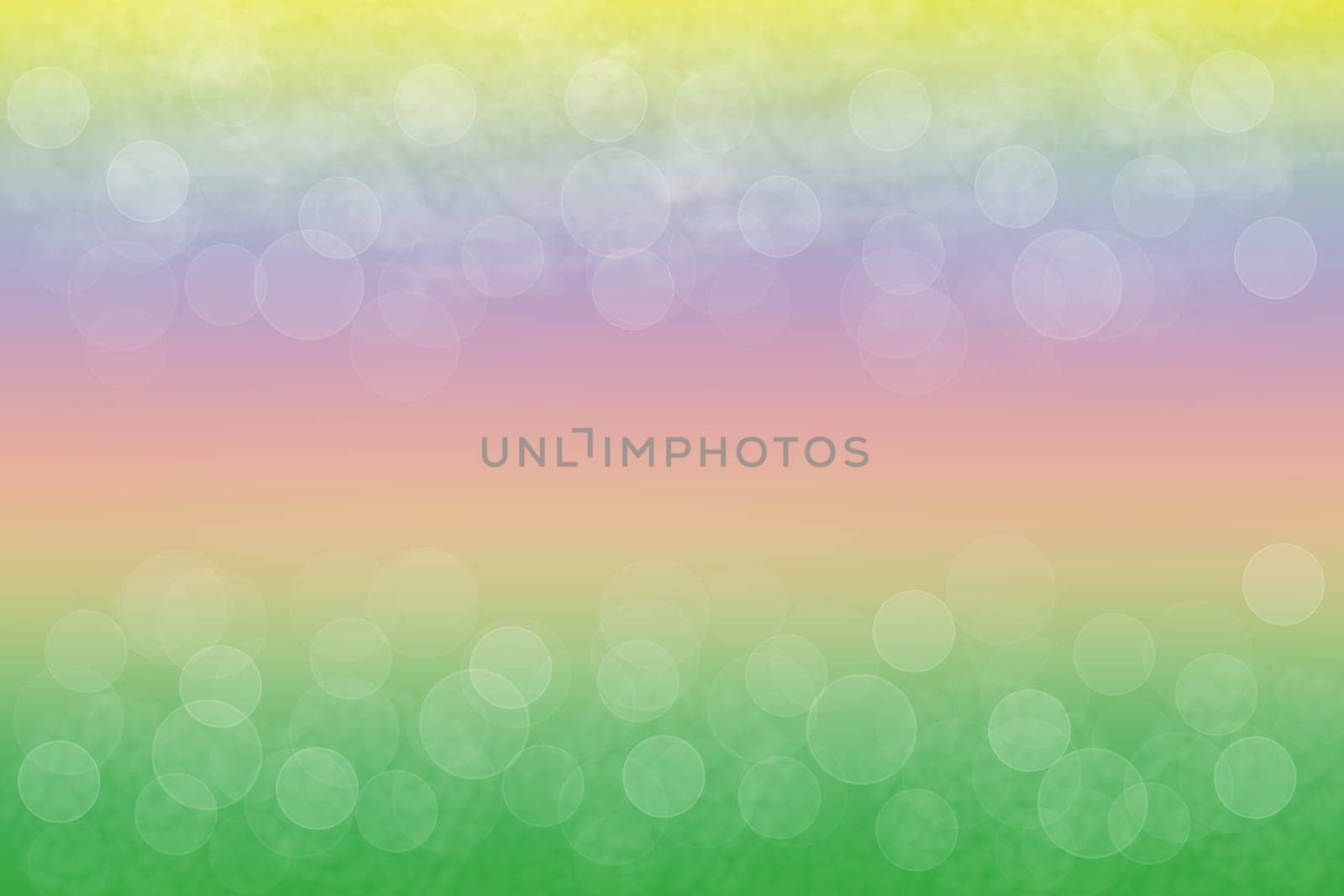 Abstract soft colored rainbow gradient with bubbles bokeh lights. Beautiful texture.