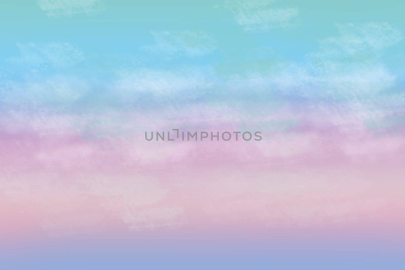 Beautiful colorful abstract cloudy pastel colored soft background. Gradient from purple to blue. Space for text.