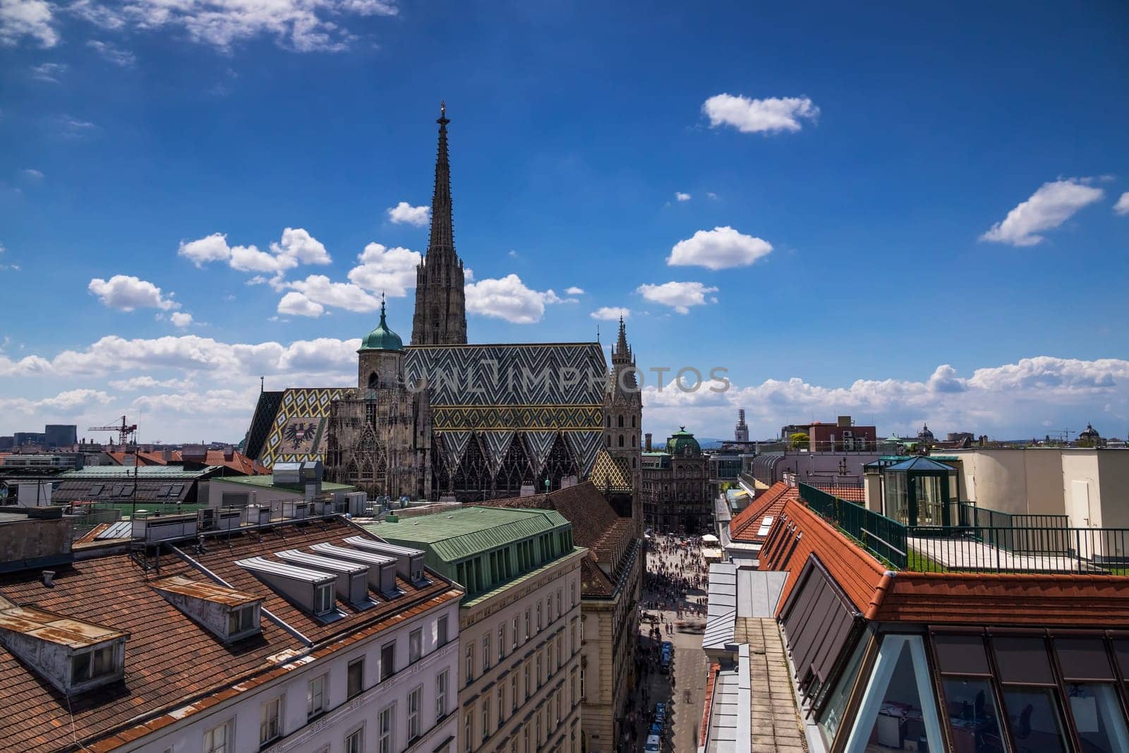 St. Stephen's Cathedral Vienna,cityscape of the inner city with famous cathedral