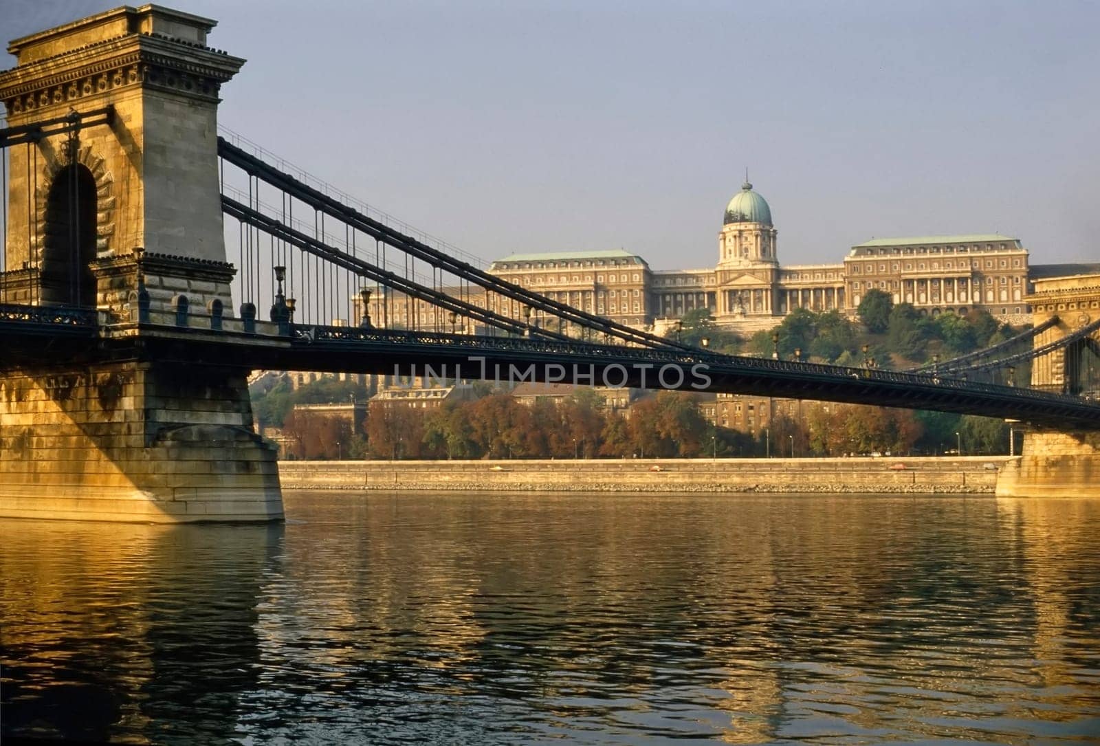 Chain Bridge and Royal Palace in Budapest, Hungary