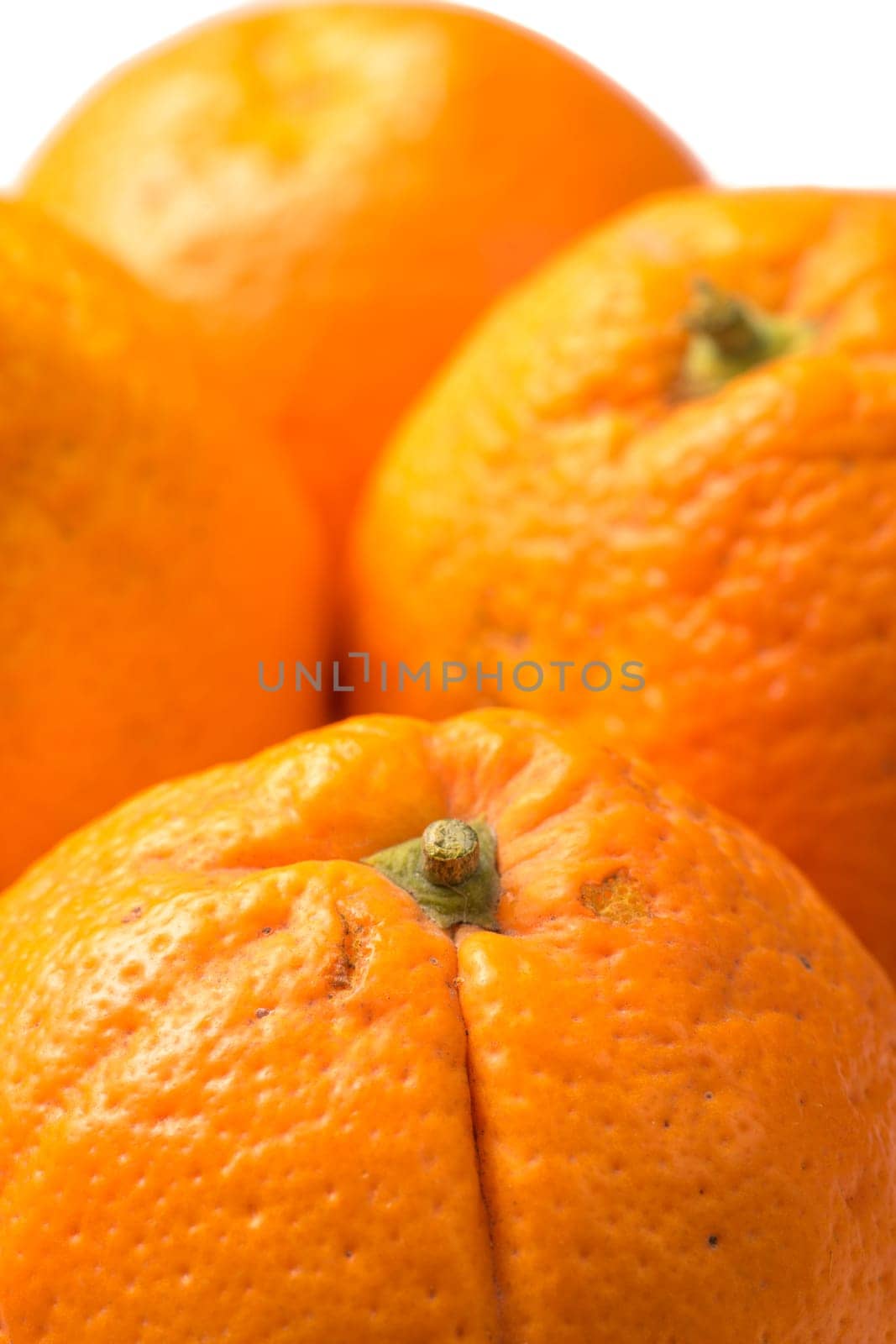 Bunch of Organic Oranges, close up and isolated