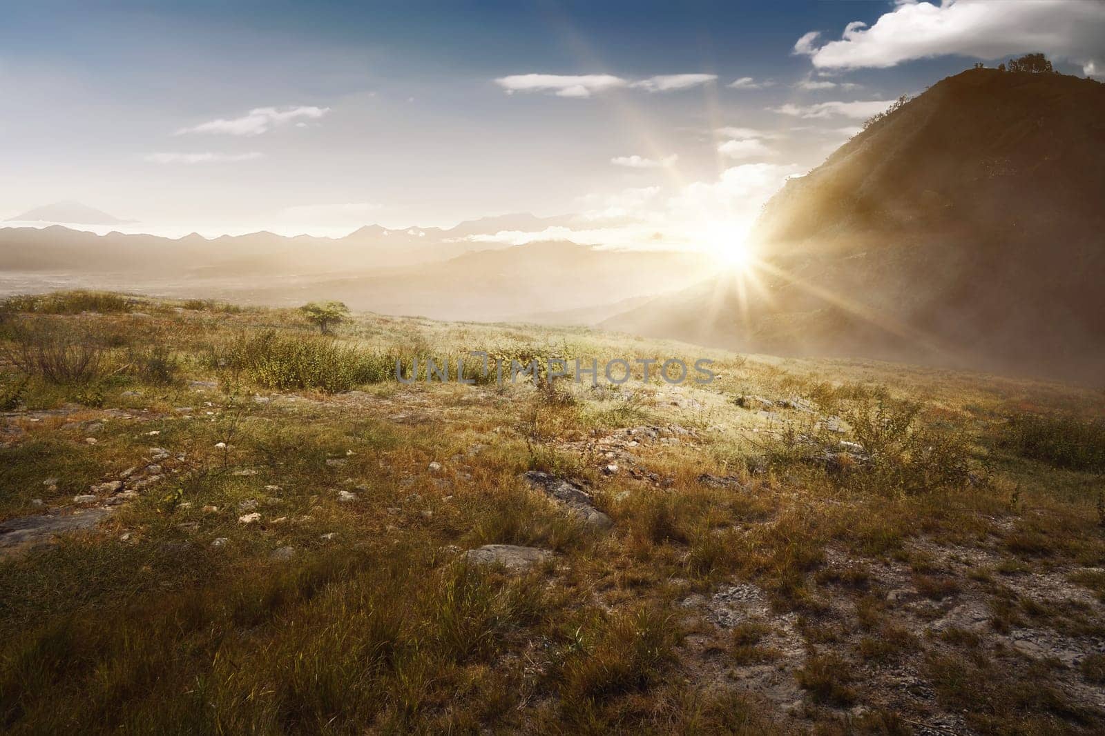 Panoramic view of mountain on the morning