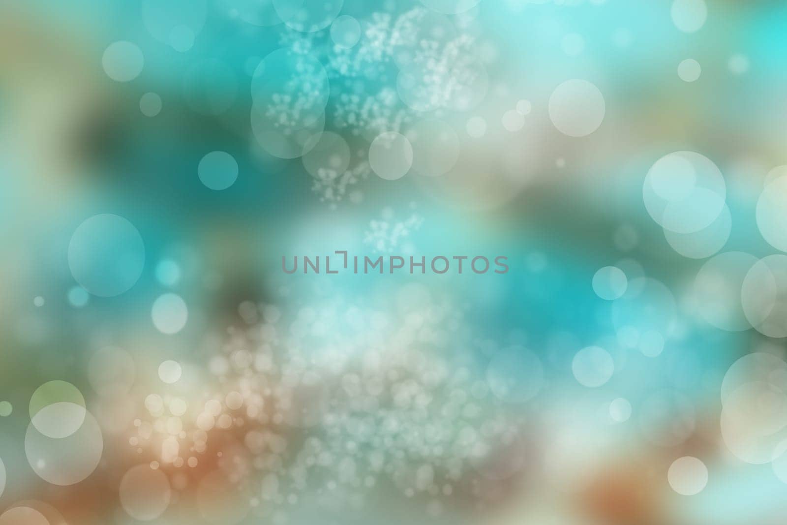 Abstract blue white blurry focus lighting color effects defocused background with colorful circles.