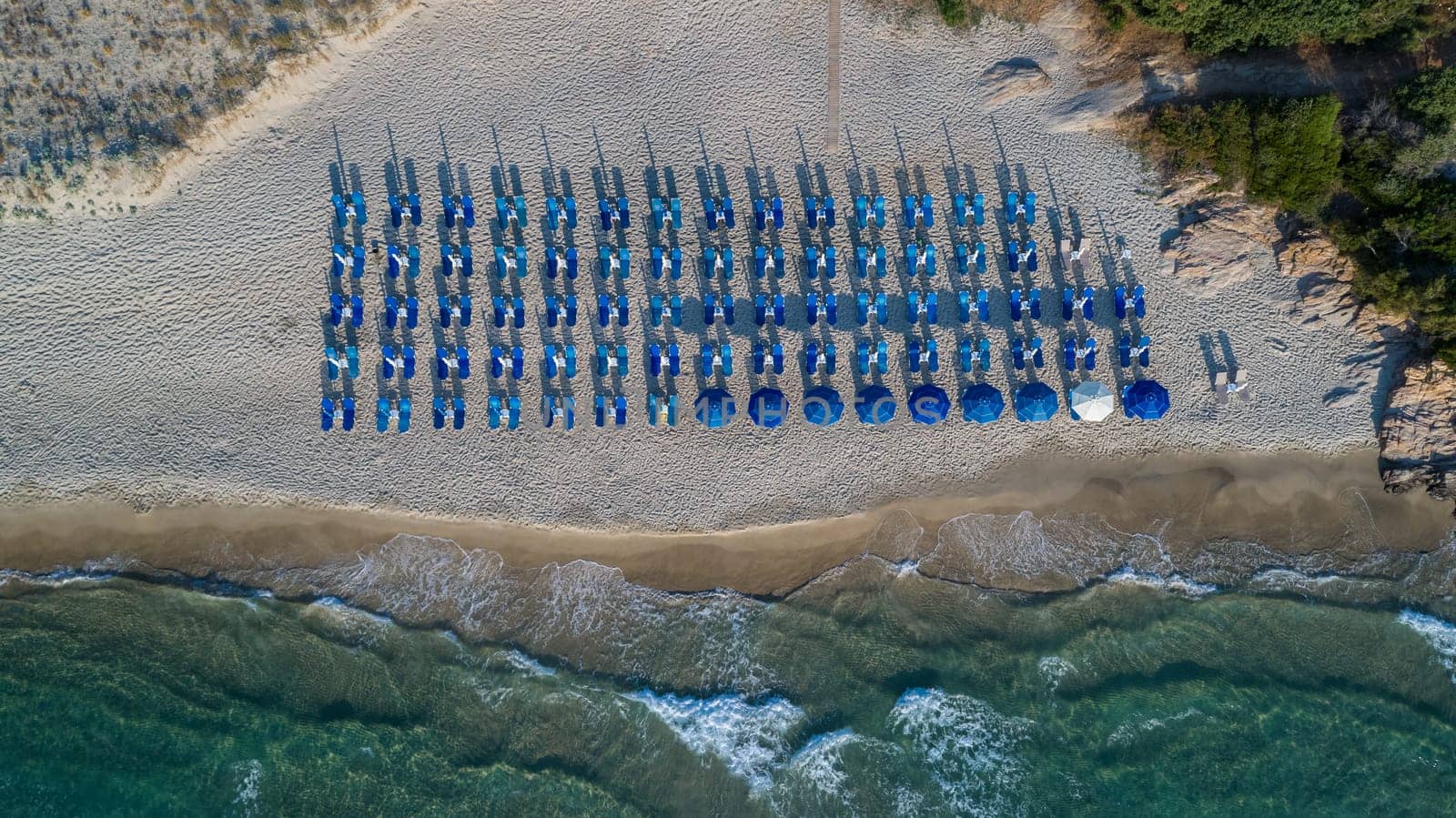 Aerial view of Paradise beach. Thassos Island, Greece