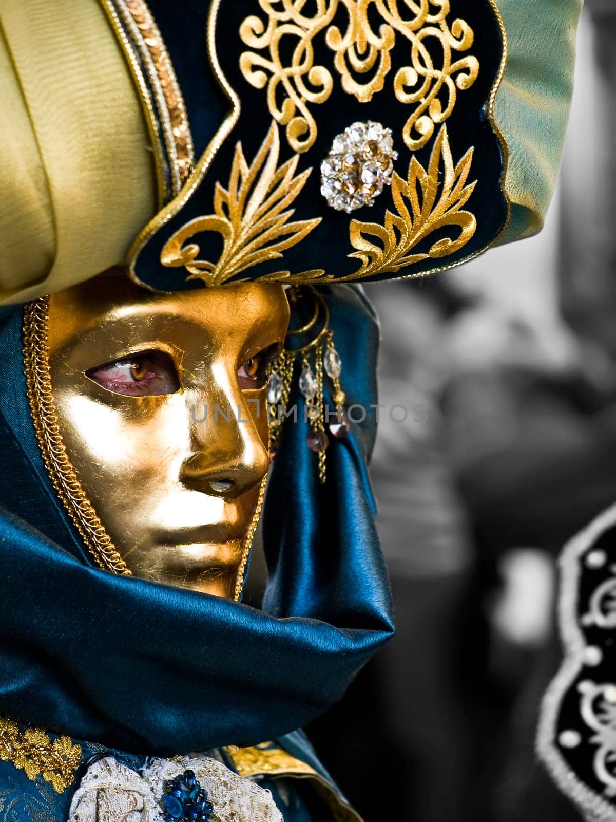 VALLETTA, MALTA - Feb 21st 2009 - Woman wearing beautiful Venetian style masks and costumes at the International Carnival of Malta 2009