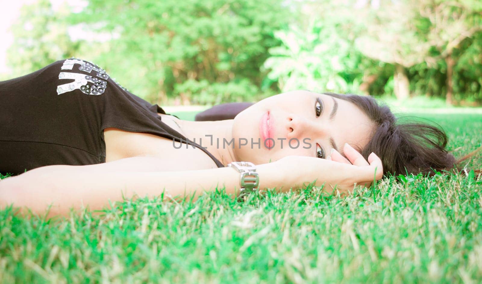 Beautiful Model girl on the Field