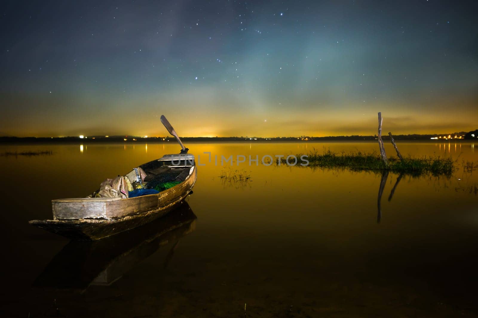 Sky of night Bang Pra Reservoir, Chonburi, Thailand.