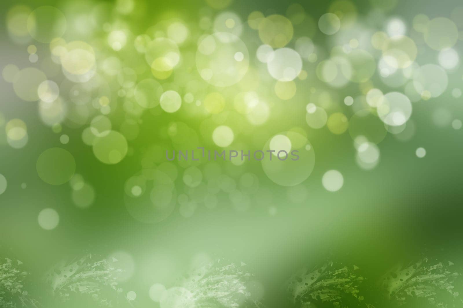 Abstract green light and white summer bokeh background.