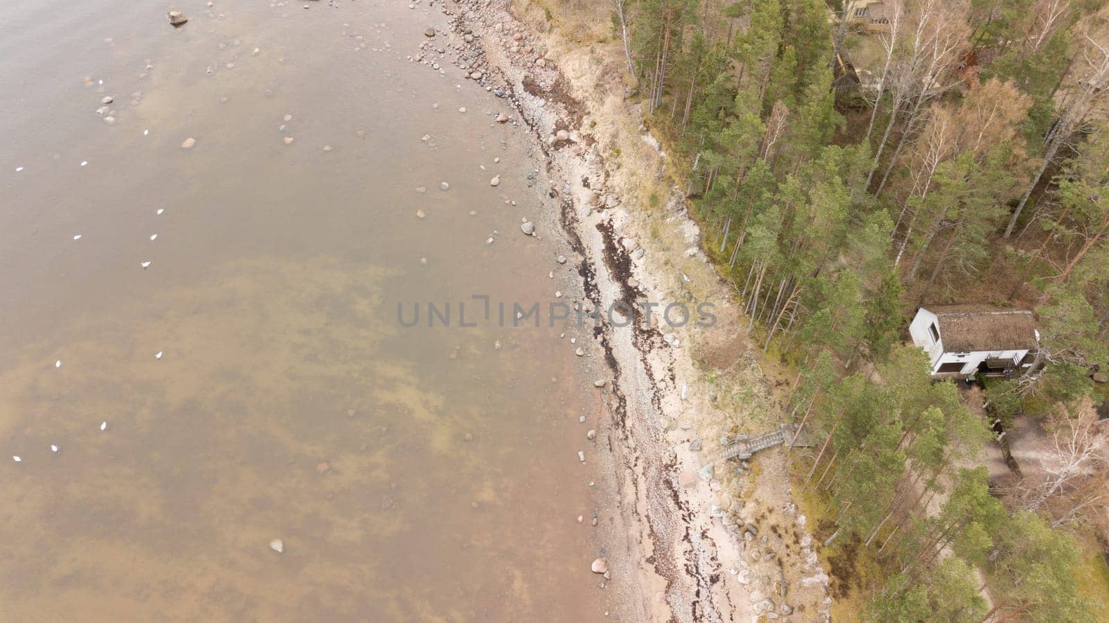 Roja Latvia Baltic Sea Seaside Aerial drone top view
