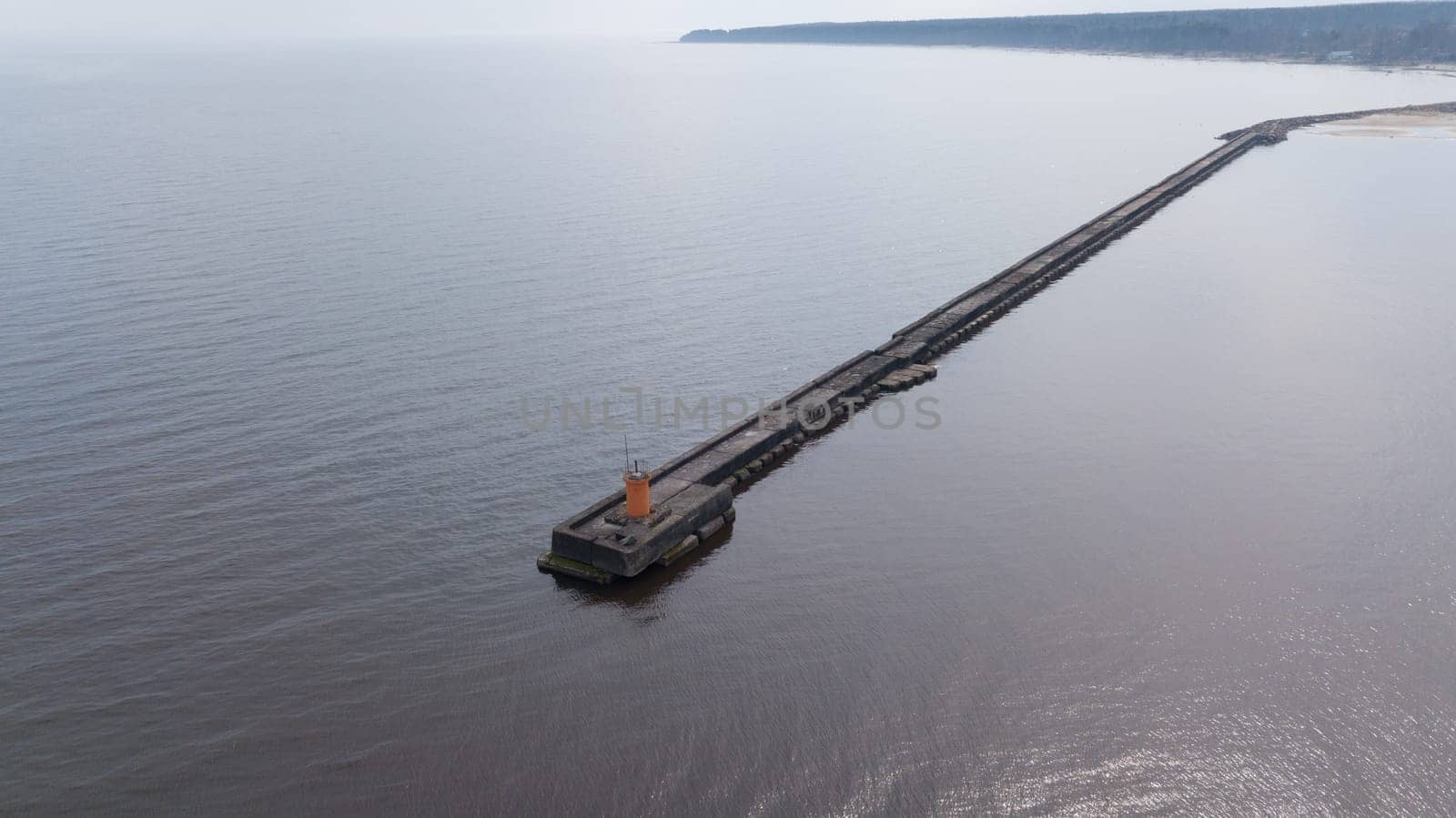 Harbor Roja Latvia Aerial view of countryside drone top view