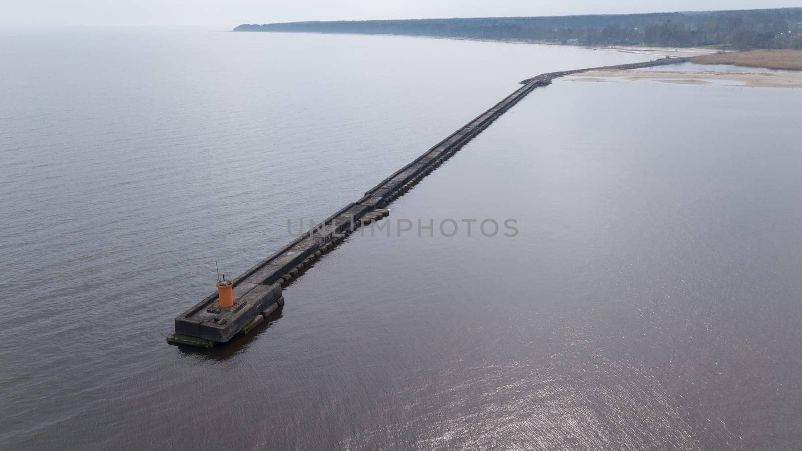 Harbor Roja Latvia Aerial view of countryside drone top view