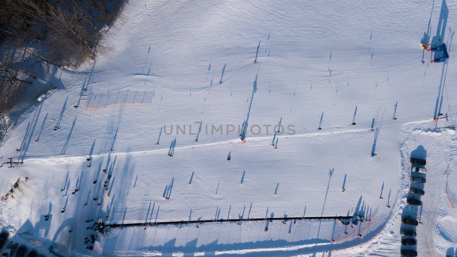 Winter field Krimulda Latvia aerial drone top view