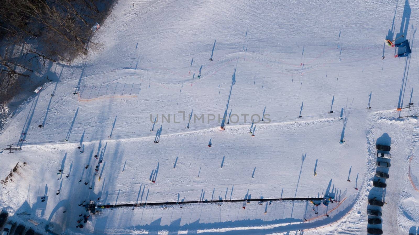 Winter field Krimulda Latvia aerial drone top view