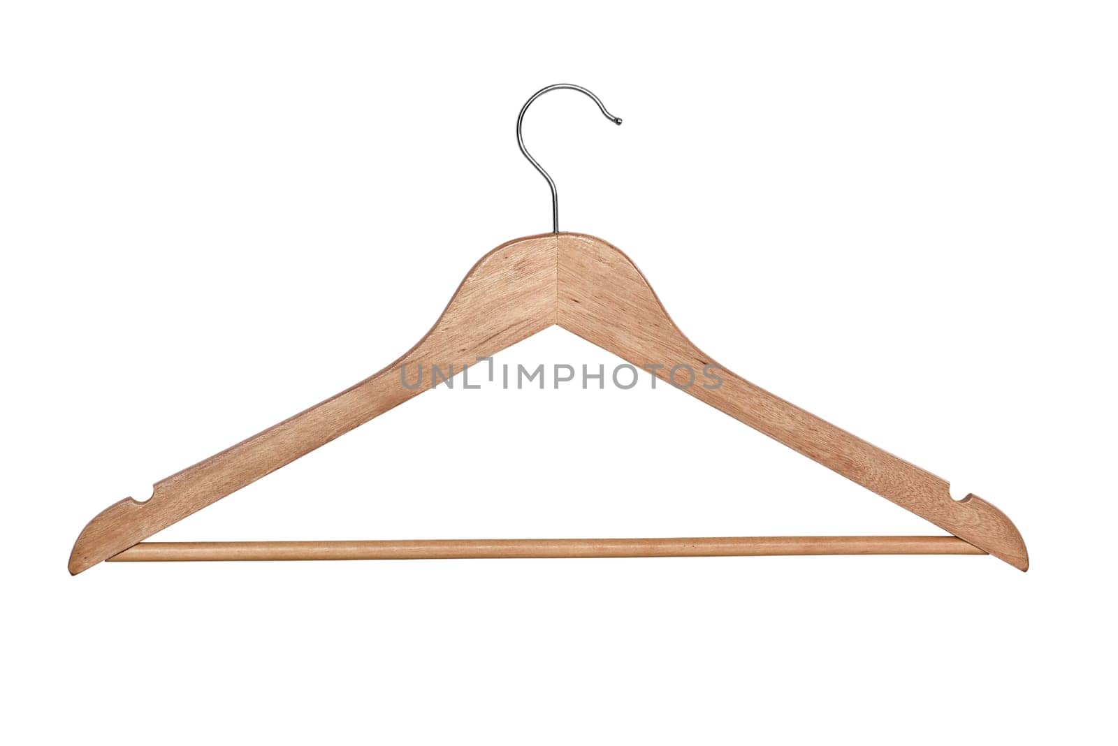 Coat hanger for clothes isolated over white background