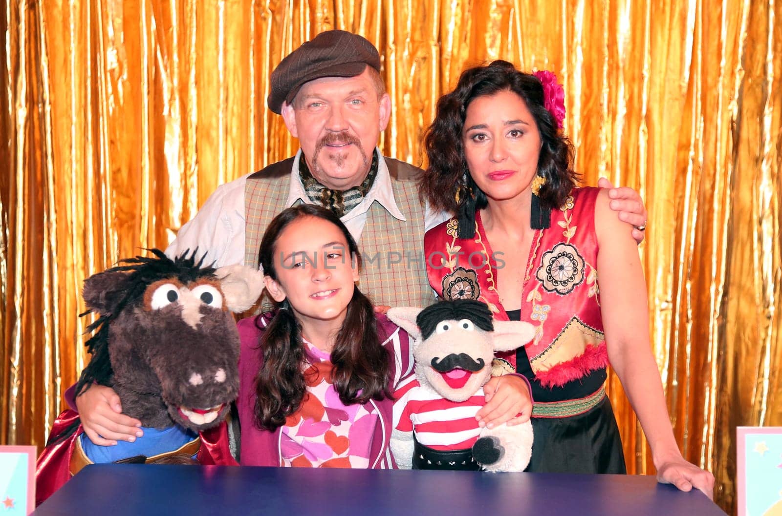 Dietmar Baer ,Mavi Bosse and Dorka Gryllus,. Photo Opportunity of Sesame Street _ Alarm at the Circus at the Abrax Kadabrax Circus Tent Hamburg-Osdorf on 18.07.2018