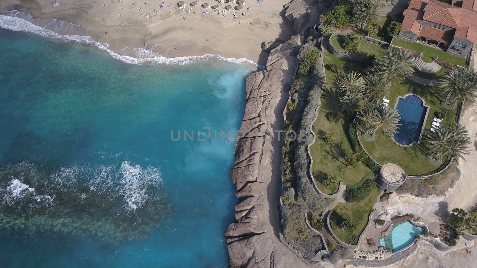 Aerial view of Tenerife island Canary Spain Atlantic ocean drone top view