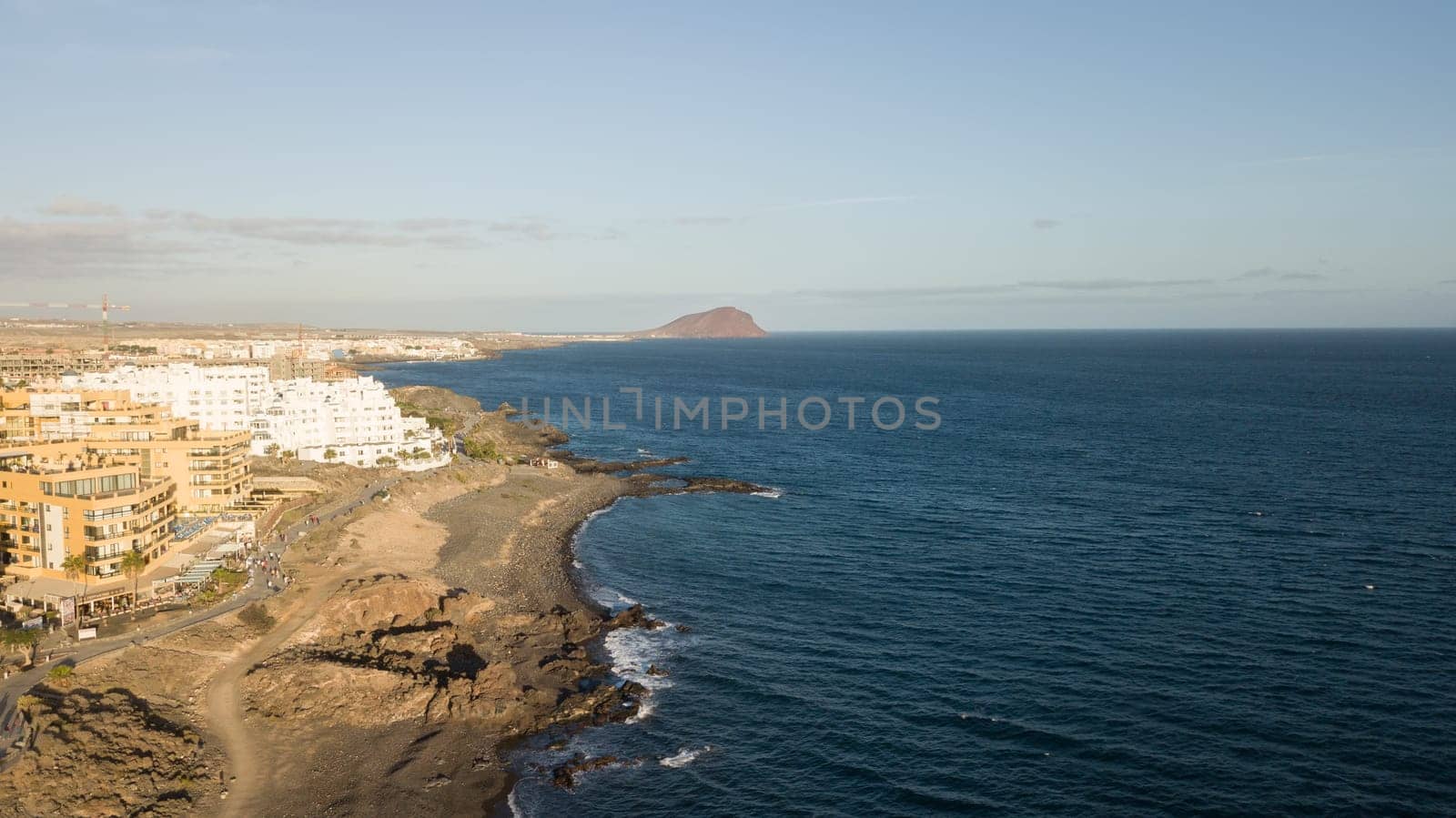 Aerial view of Tenerife island Canary Spain Atlantic ocean drone top view