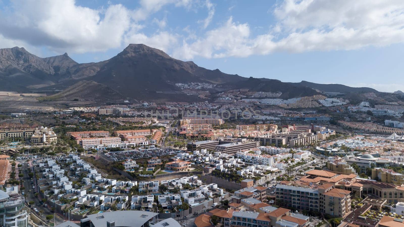 Aerial view of Tenerife island Canary Spain Atlantic ocean drone top view