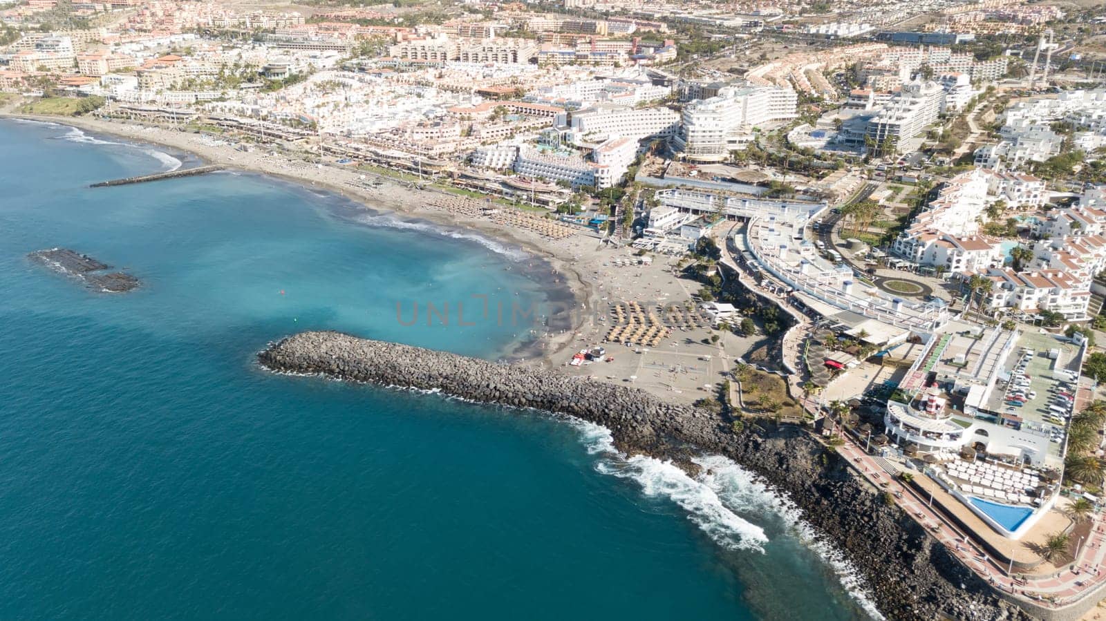 Aerial view of Tenerife island Canary Spain Atlantic ocean drone top view