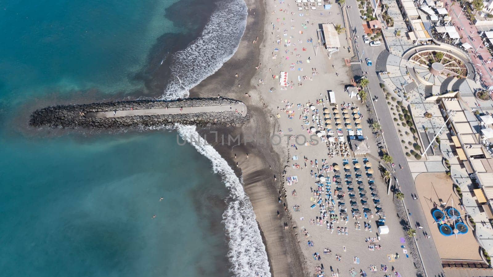 Aerial view of Tenerife island Canary Spain Atlantic ocean drone top view