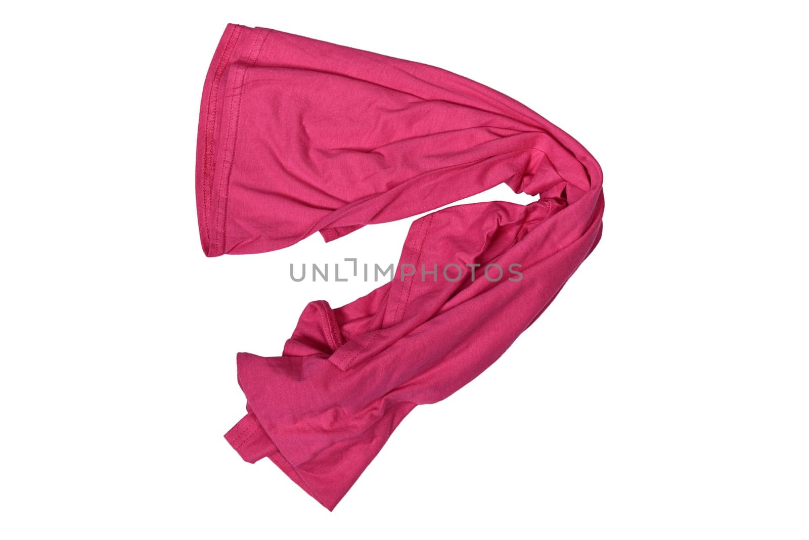 Untidy pink t shirt isolated over white background