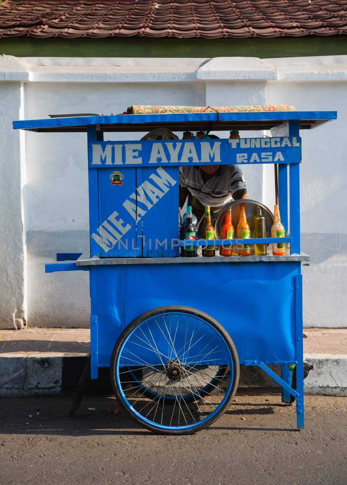 Yogyakarta - September 15, 2015: Indonesian food stall in Yogyakarta, Indonesia.