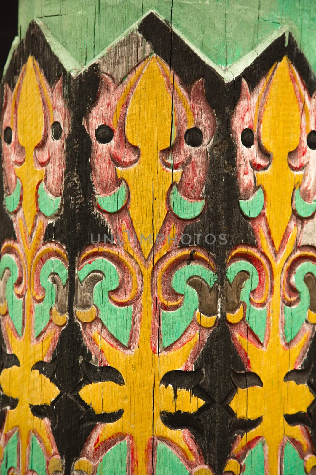 Dayak traditional wood carving, Kalimantan, Indonesia.