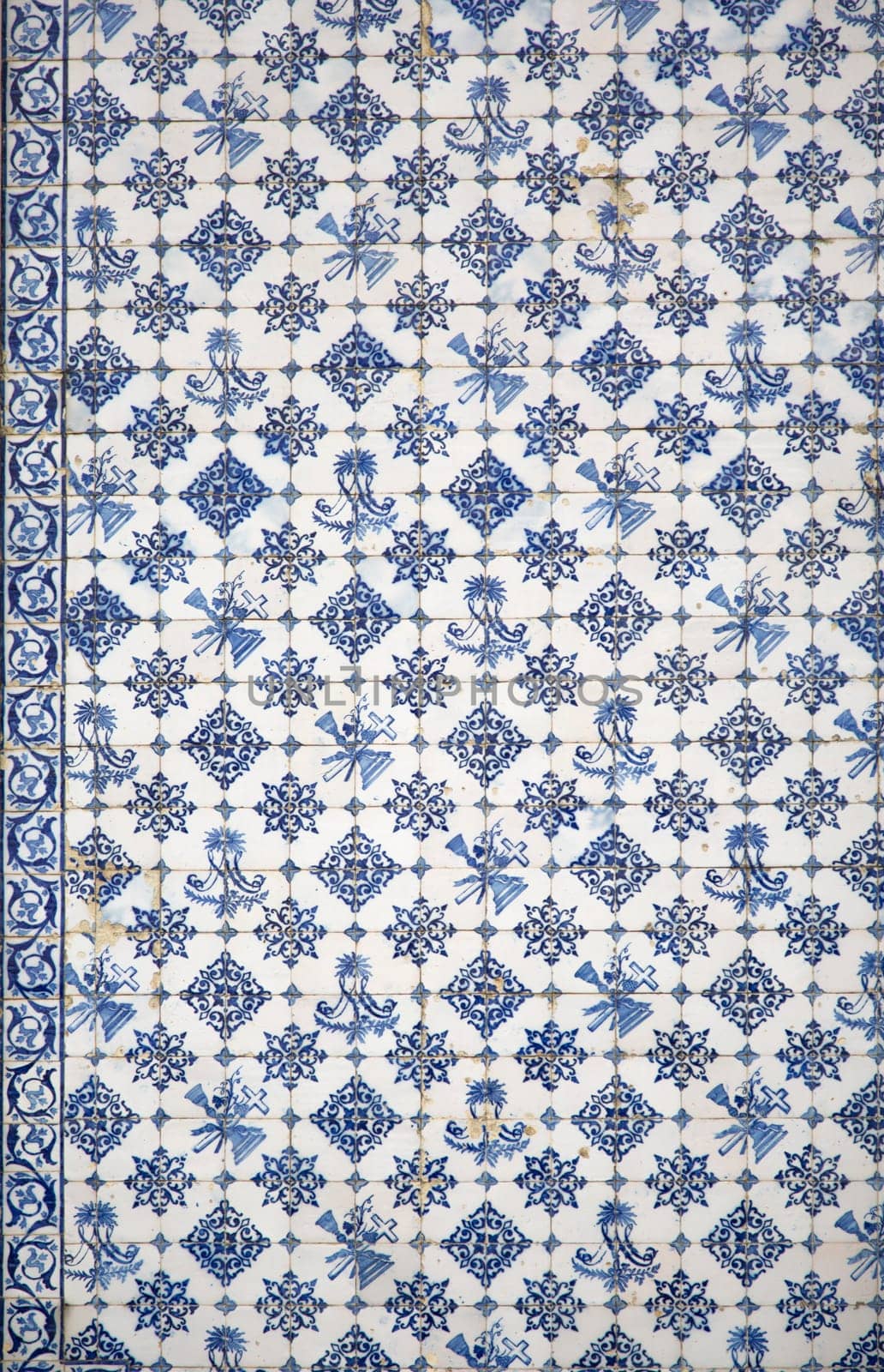 Portuguese painted tin-glazed ceramic tile work.