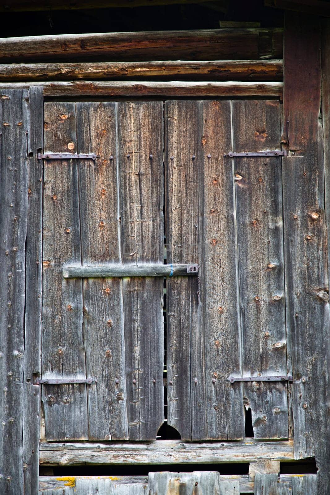 Traditional farm door in Lechtal, Austria.