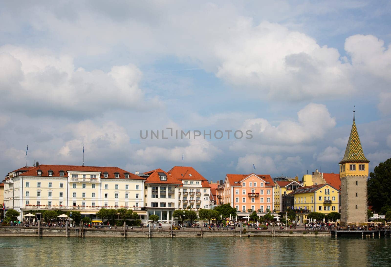 View at the harbour of Lindau at the Bodensee, Germany.