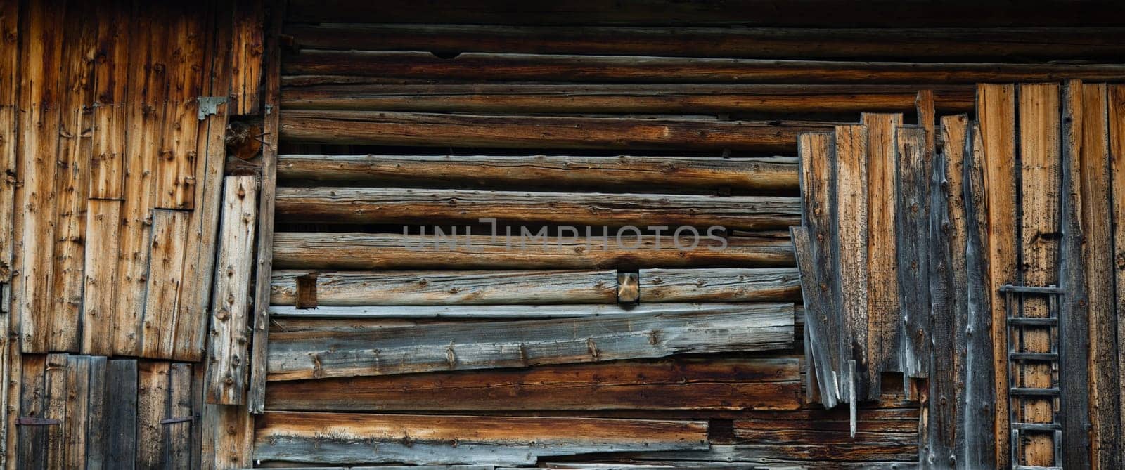 Traditional farm wall in Lechtal, Austria.