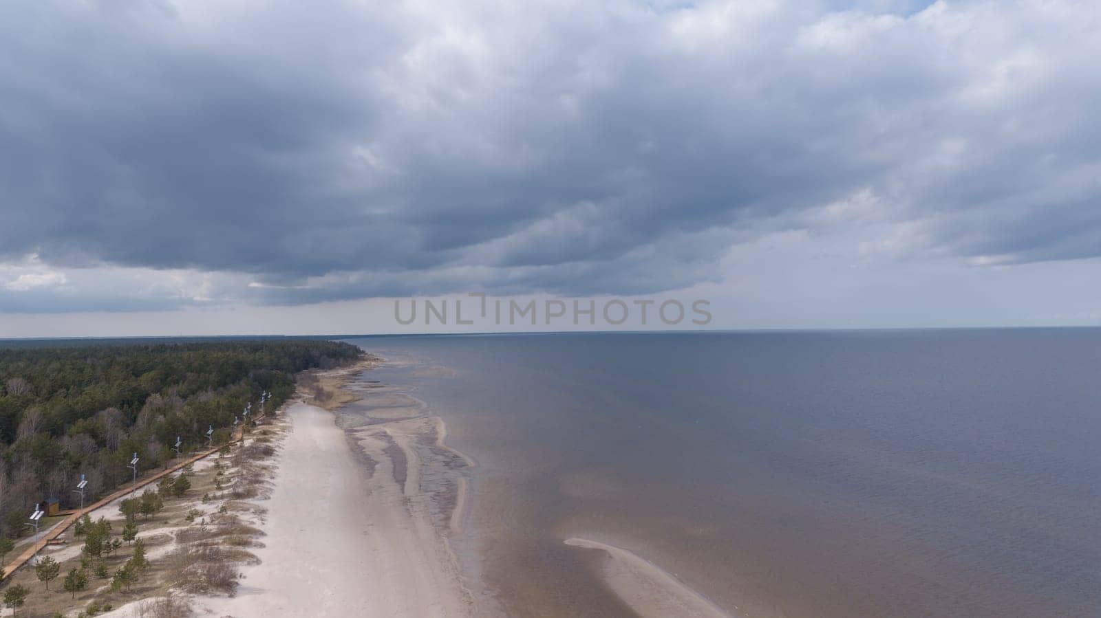 Roja Latvia Baltic Sea Seaside Aerial drone top view