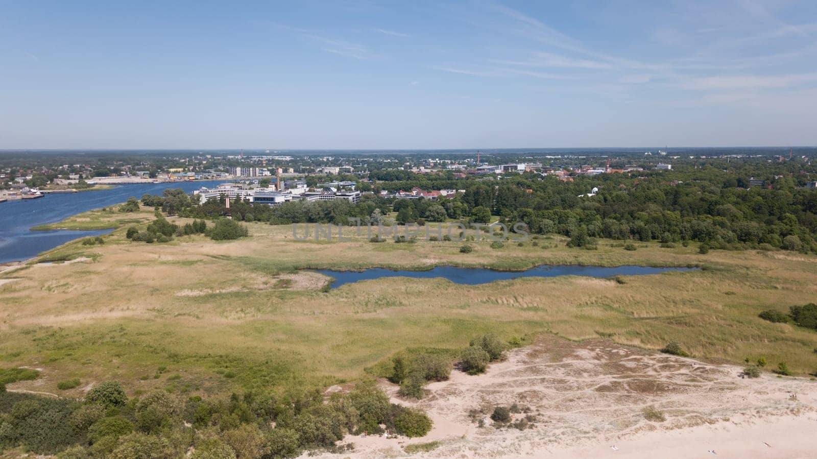 Parnu Estonia  Baltic Sea Seaside Aerial drone top view