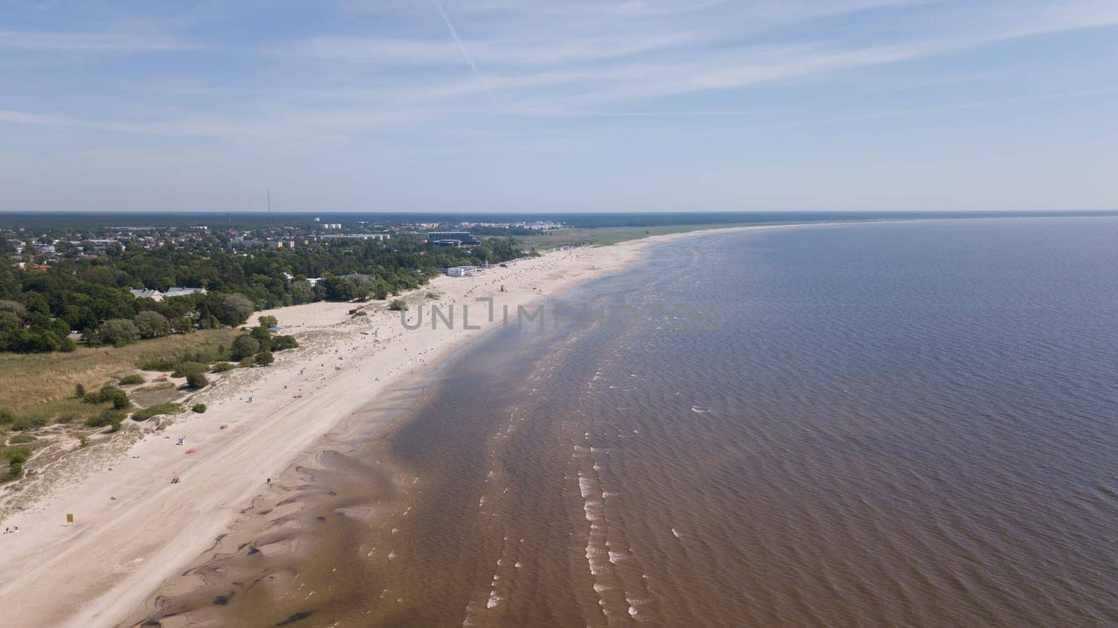Parnu Estonia  Baltic Sea Seaside Aerial drone top view