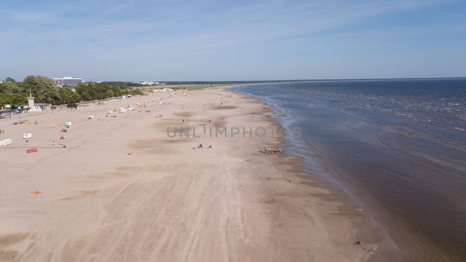 Parnu Estonia  Baltic Sea Seaside Aerial drone top view