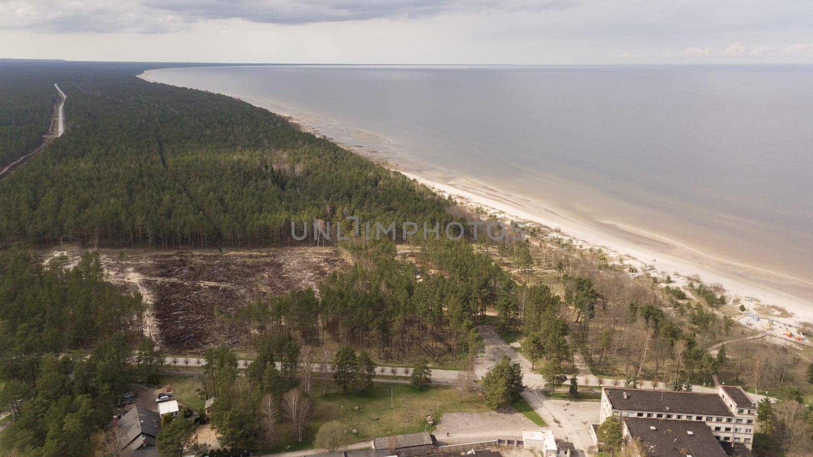 Roja Latvia Baltic Sea Seaside Aerial drone top view