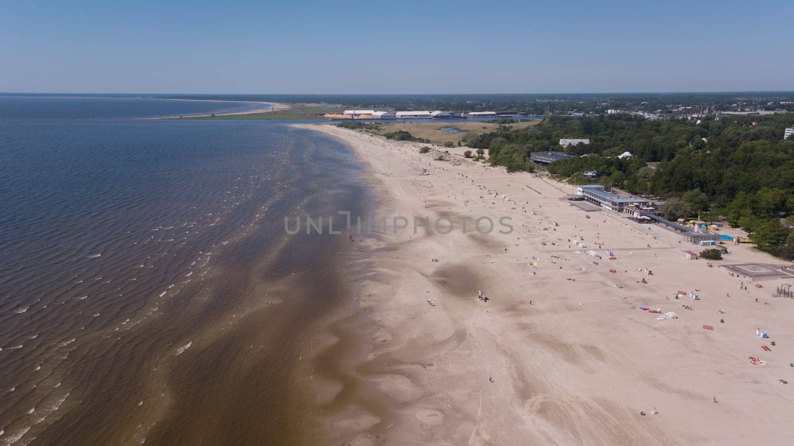 Parnu Estonia  Baltic Sea Seaside Aerial drone top view